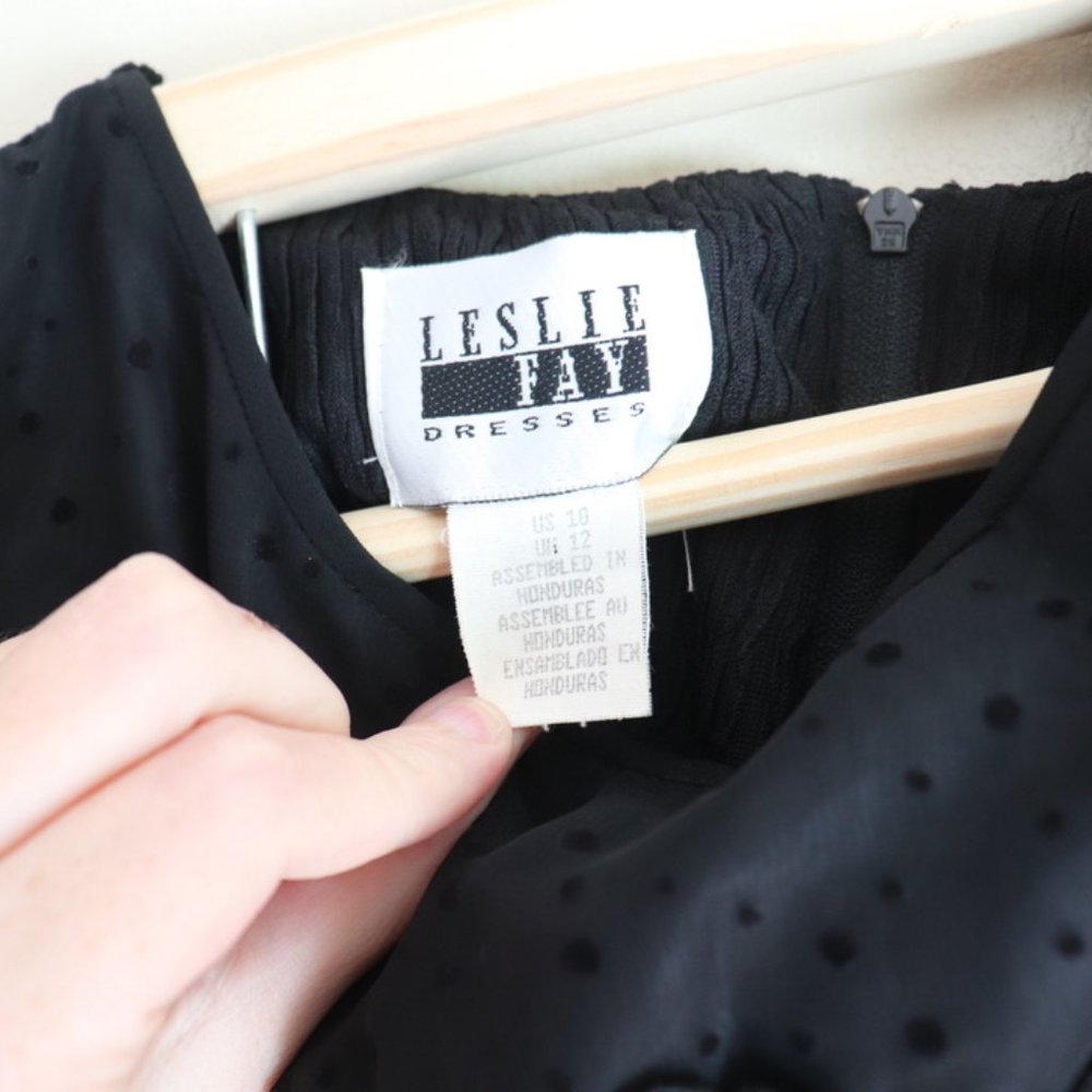 Vintage Leslie Fay Dress Black Size 10 - Picture 6 of 6